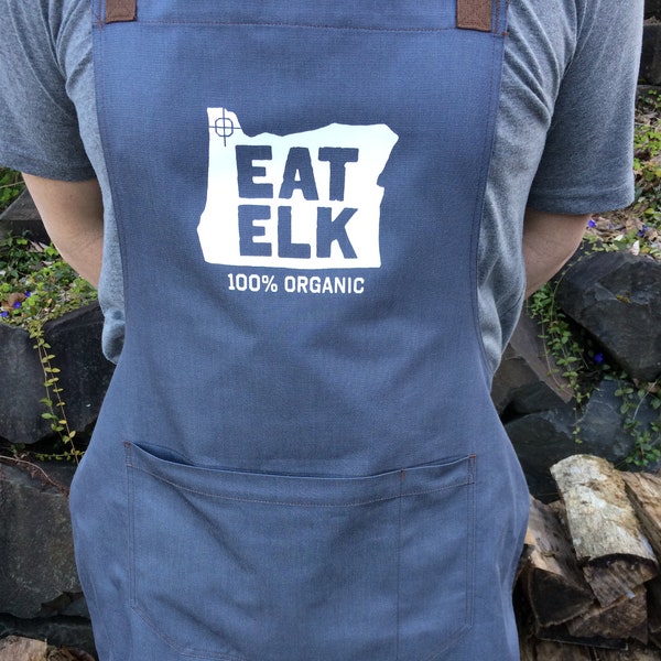 Elk Hunting Full Length Bib Apron