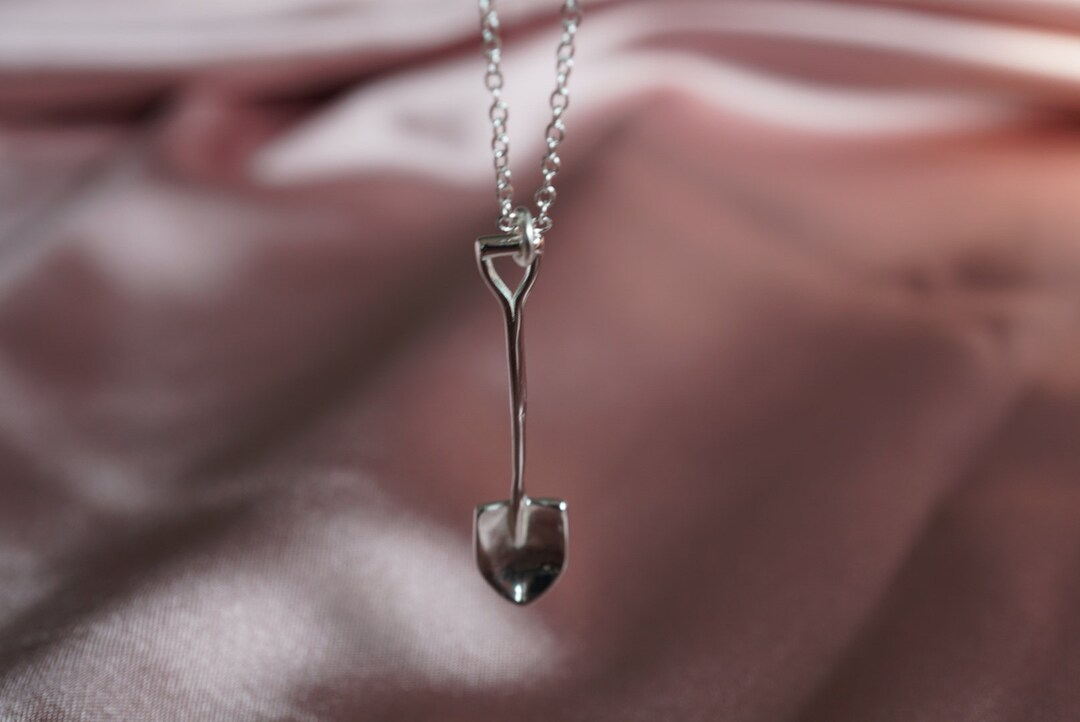 Tiny Shovel Necklace Sterling Silver Necklace Tiny Spoon Necklace