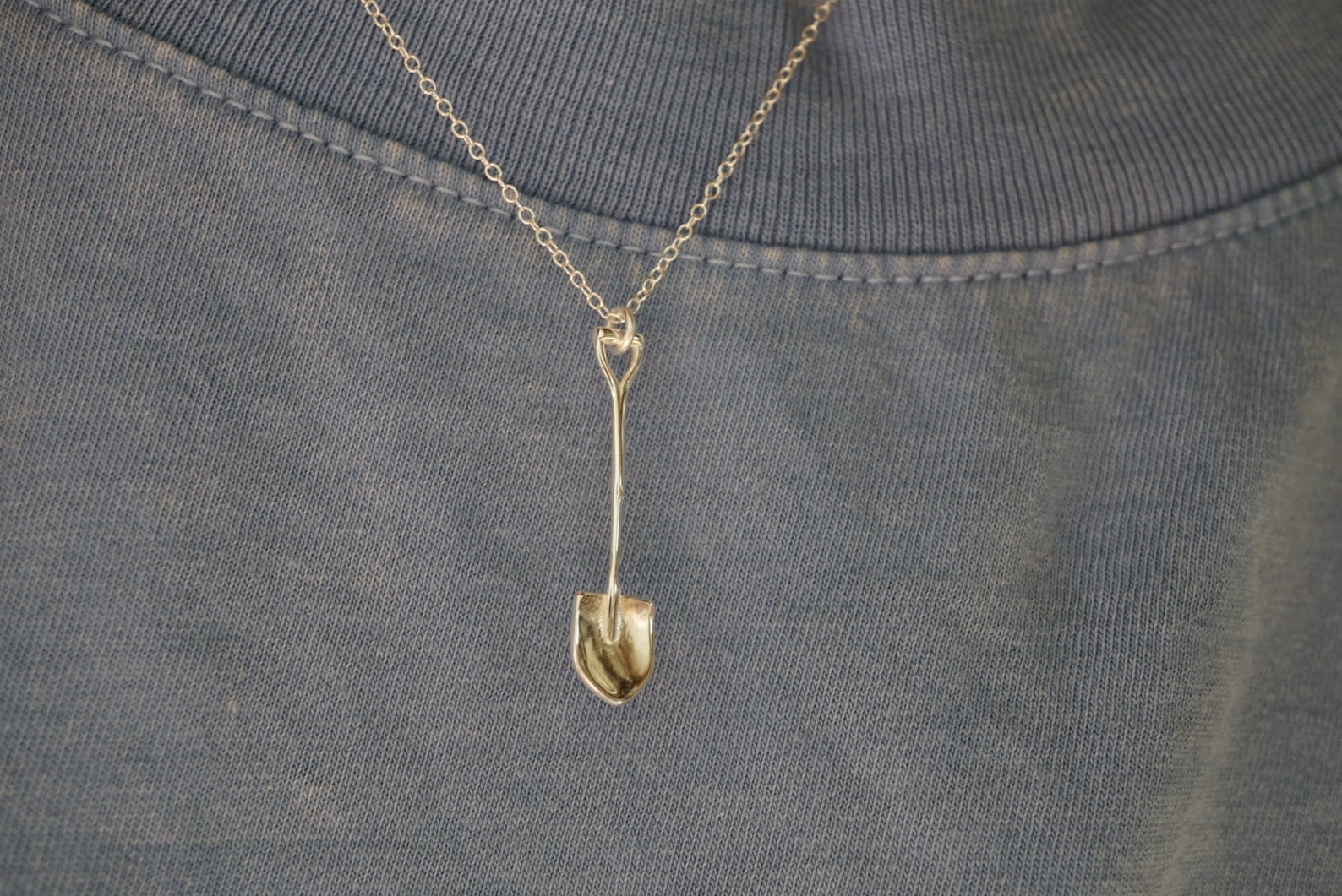 Silver Shovel Necklace Tiny Spoon Necklace Gardening Tool Etsy