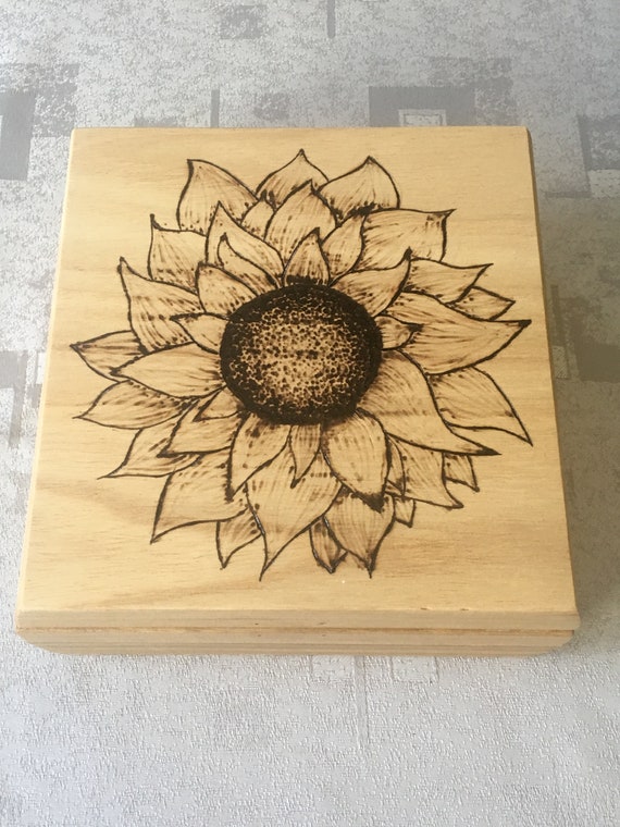 Woodburn Art on Jewelry Box Sunflower Etsy