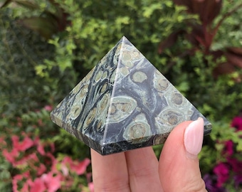 Green Kambaba Jasper Crystal Pyramid, Natural Stone Pyramid