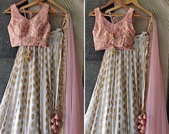 Pink Lehenga Choli for Women, Party Wear Lehenga Choli for Girls, Ready to Wear Lehenga Choli in USA, Free Shipping in USA UK, Bridesmaids