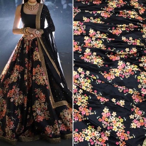 Sabyasachi Ready To Wear Lehenga, Digital Flower Print Bollywood Lehenga Choli with Dupatta at Vumaniya Plus Size Lehenga Choli Up to 60+