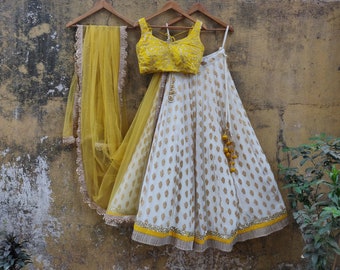 Yellow Georgette Lehenga Choli for Women | Indian Wedding Guest Outfit | Party Wear Lengha Choli for Girls | Ready to Wear Ethnic Dress