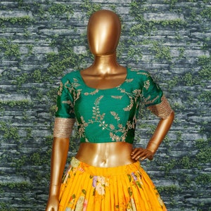 Yellow Sabyasachi Lehenga Choli, Floral Lehenga Digital Printed For Sangit Mehendi Indian Bride