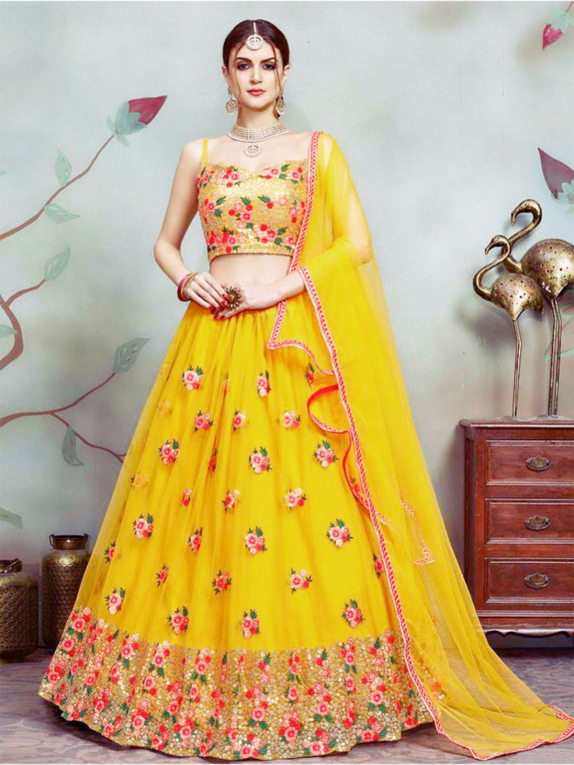 lehenga designs for haldi ceremony