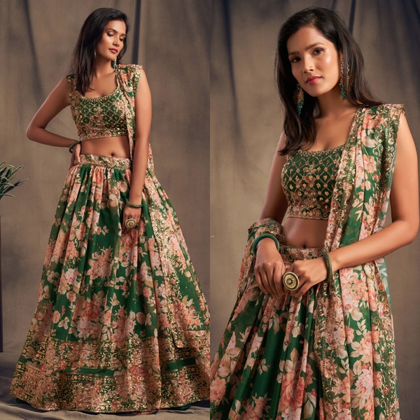 Desert Dusk Two Piece Yellow Embroidered Summer Wedding Lehenga Choli