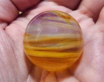 Handmade Glass, Glass Marble, Gold and Purple Marble, Blown Glass Marble, 35 mm, Game Marble, Art Glass