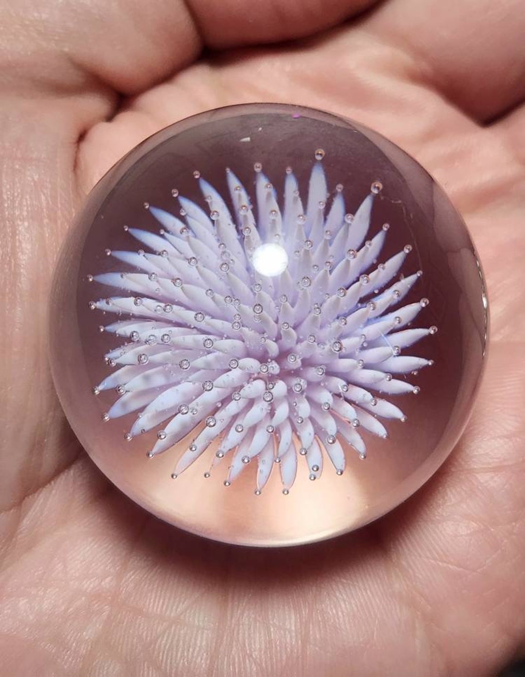 Hand Blown Glass Marble Purple Marble Blown Glass Implosion Etsy