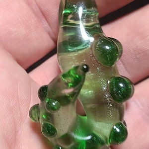 Green Stardust Glass Tentacle Pendant, Blown Glass, Glass Pendant, Octopus Pendant, Squid