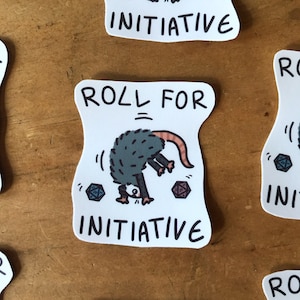 Dungeons and Dragons // Initiativrolle // DnD Venyl Possum Sticker // Druide Sticker // DM Gift