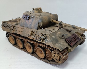 German Panther Ausf A Tank 1:35 Scale Model Tank WW2 Finished Model Handmade Camouflage Tank