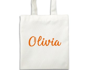 10 Pack Personalized Name Tote Bag | Custom Name/Text Canvas Bag | Cotton Reusable Bags | Special Name Gift For Kids Friends Family |GIFORUE