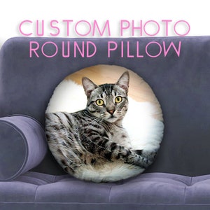 Personalized Photo Round Pillow | Customized Circle Decorative Pillow Sofa Bed | Clever Gifts For Family Friends Birthday Christmas |GIFORUE
