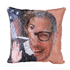 Custom Two Photos Pillow Custom Sequin Pillow Custom Photos Pillow Magic Pillow Switch From One Photo to Another Photo GIFORUE image 1