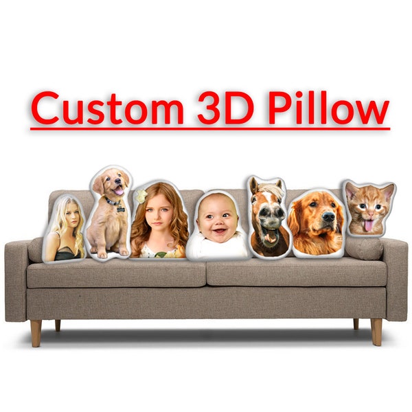 Custom Head Face 3D Pillow | Personalized Body Shaped Pillow With Photo | Custom Gag Gift Birthdays Christmas Holidays Anniversary |GIFORUE