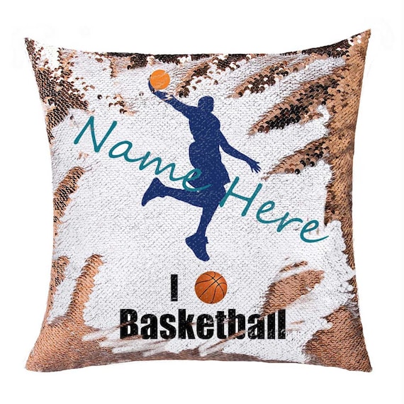 basketball sequin pillow