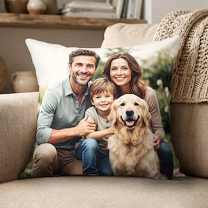 Custom Cotton Pillow Two Photos Personalized Double sided Photo Throw Pillows Decorative Cushion Cover