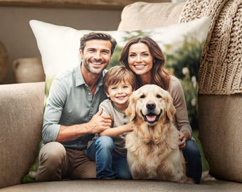 Custom Cotton Pillow Two Photos Personalized Double sided Photo Throw Pillows Decorative Cushion Cover