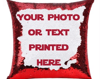 Custom Photo/text Pillow| Personalized Sequin Pillow Magic Pillow