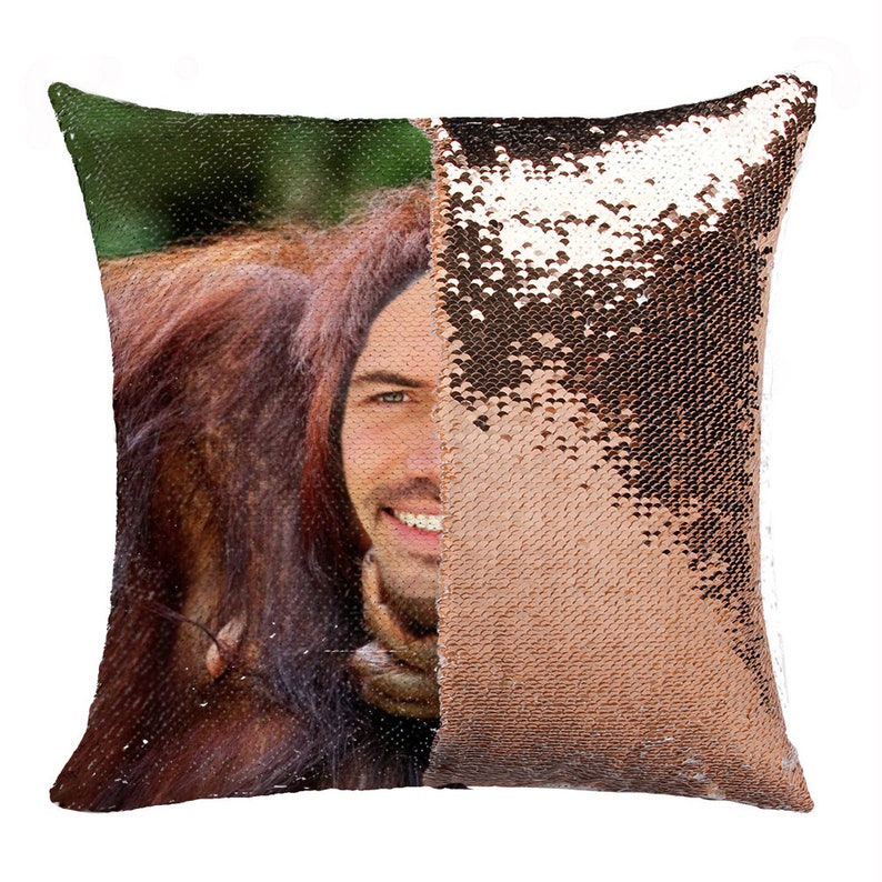 Customized Funny Sequin Pillow Cover Your Face on the Etsy