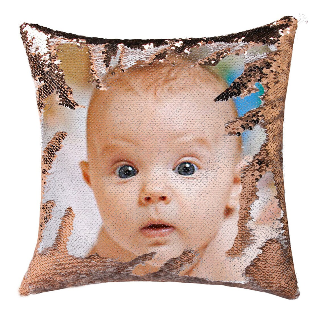 Custom Photo/text Pillow Personalized Sequin Pillow Magic Etsy