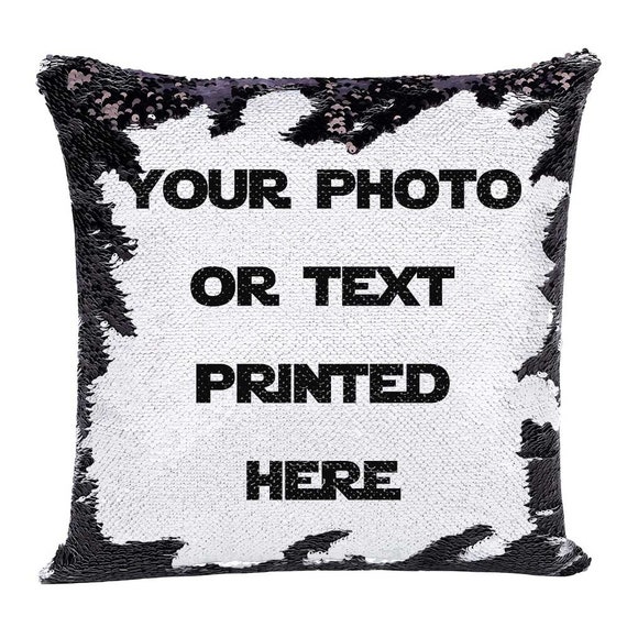 Sequin Pillow Personalized Custom Photo text Pillow Custom Magic Pillow Mermaid Pillow Hidden Message Personalized Pillow GIFORUE Etsy Canada