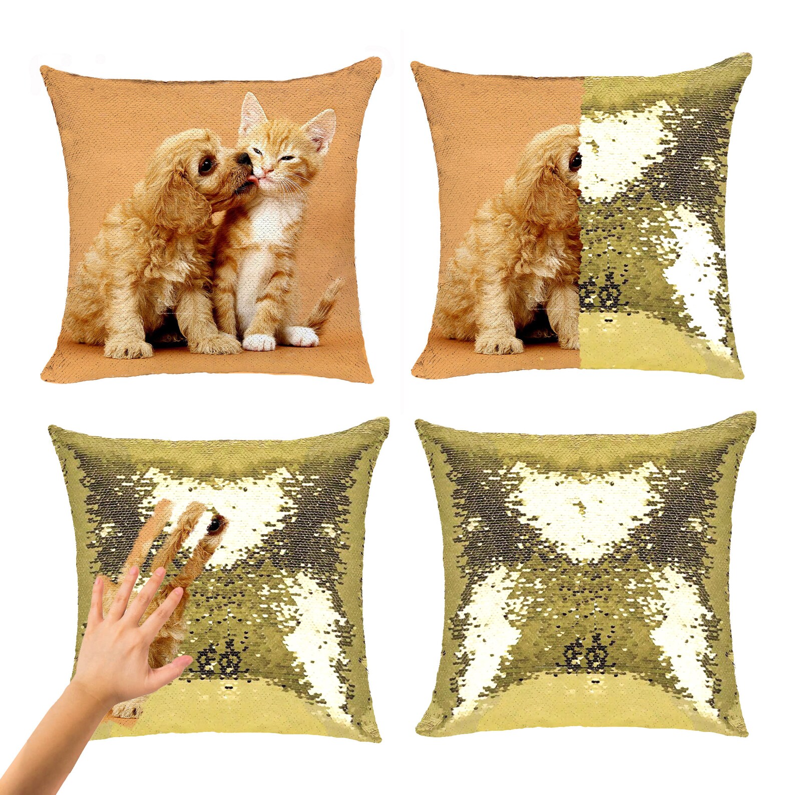 Custom Sequin Pillow Custom Photo Pillow Customized Magic Etsy