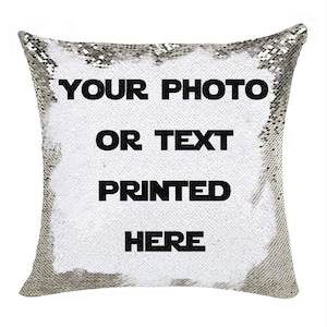 Customize Sequin Pillow In Bulk | Personalized Photo/Text/Name Pillow| Custom Magic Pillow | Unique Gift | Hidden Message Pillow | GIFORUE