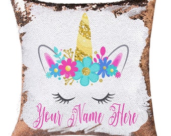 personalized sequin name pillow