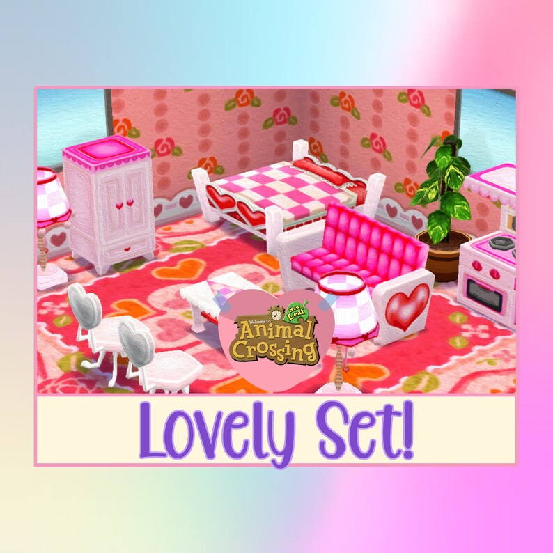 Animal Crossing New Leaf Nintendo Lovely Furniture Set Wall Etsy