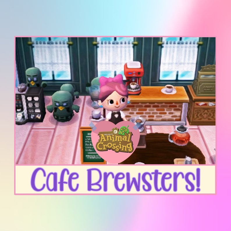 Animal Crossing New Leaf Nintendo Cafe Brewsters Set Golden Etsy