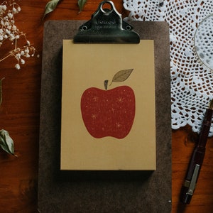 Autumn apple postcard - an apple a day, back to school, teacher's day card, wes anderson apple, yellow apple postcard