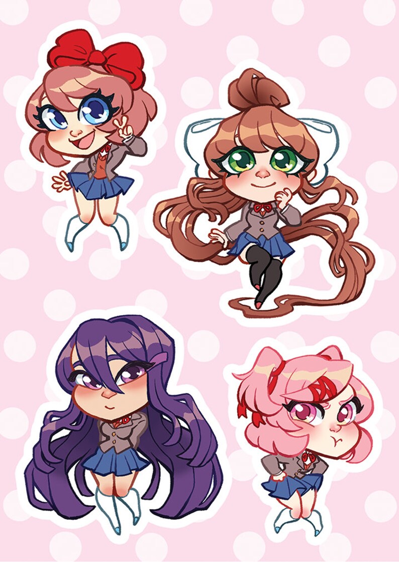 Doki Doki Sticker Sheet | Etsy