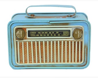 Decorative Metal Radio Piggy Bank, Coin Bank Gifts for Kids and Adults