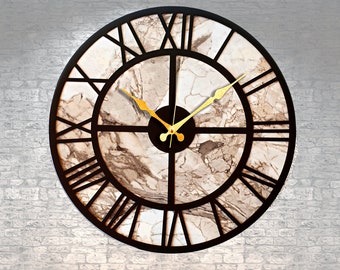 Marble Pattern Metal Wall Clock, Wall Clock Large, Wall Clocks, Marble Wall Clock, Modern Wall Clock