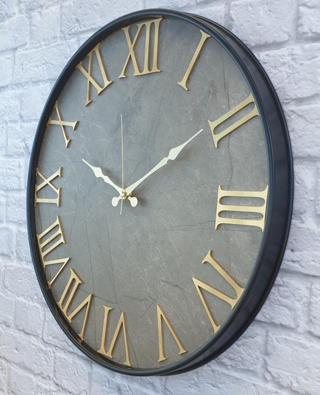 High Quality 20 Inch Marble Pattern Wall Clock, Large Modern Clock ...