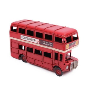 Decorative Metal Car London City Bus, Model Car, Classic Bus