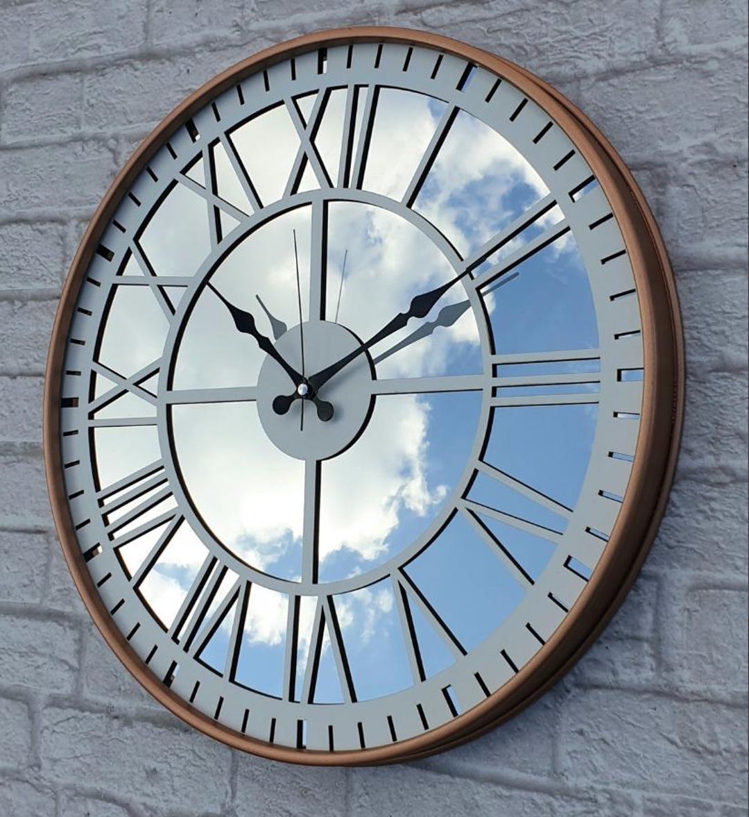 High Quality 20 Inch Mirrored Aesthetic Wall Clock, Large Modern Clock ...