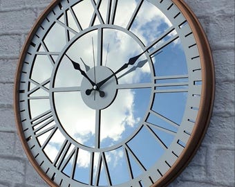 High Quality 20 inch Mirrored Aesthetic Wall Clock, Large Modern Clock, Silent Non-Ticking, Unique Housewarming Gift, Modern Wall Art