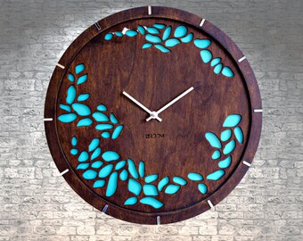 20 '' Modern, Colorful Wall Clocks. Wood Clock, Farmhouse Clock, Large Wall Clock, Modern Wall Clock, Wall Clock Unique,