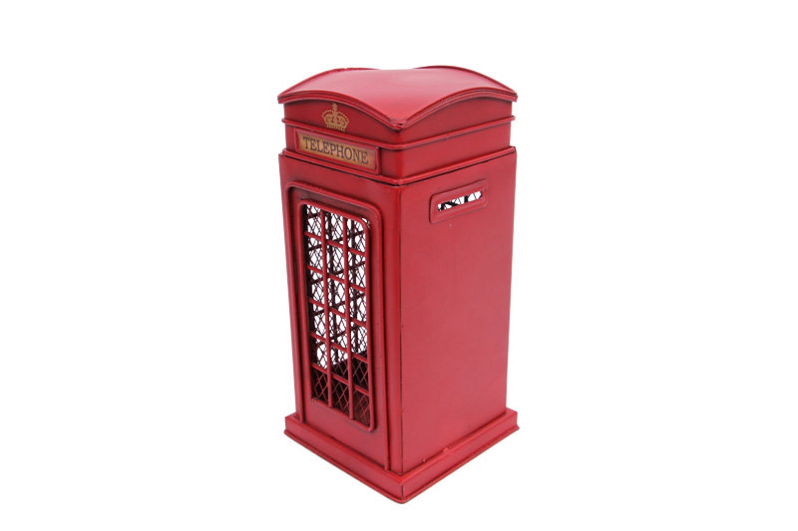 Decorative Metal London Telephone Booth With Piggy Bank, Piggy Bank for