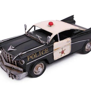 Decorative Metal Police Car, Classic Chevy, Metal Model Police Car, NYPD Cars. Chevy 1957 Belair