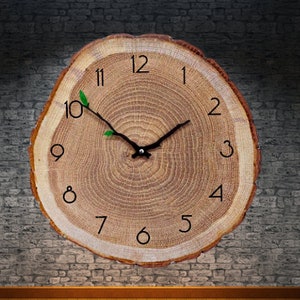 Natural Solid Wood Wall Clock, Wood Wall Decor,  Wooden Wall Clock, Wood Clock. Made of Medium Density Fiberboard (MDF)