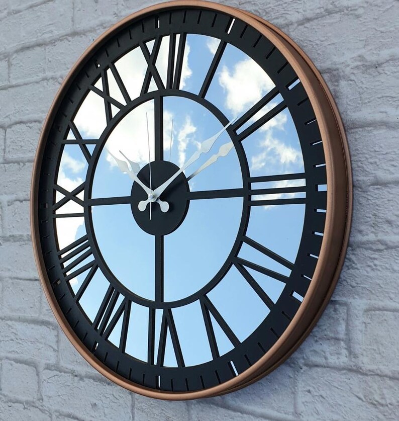 High Quality 20 Inch Mirrored Aesthetic Wall Clock, Large Modern Clock ...