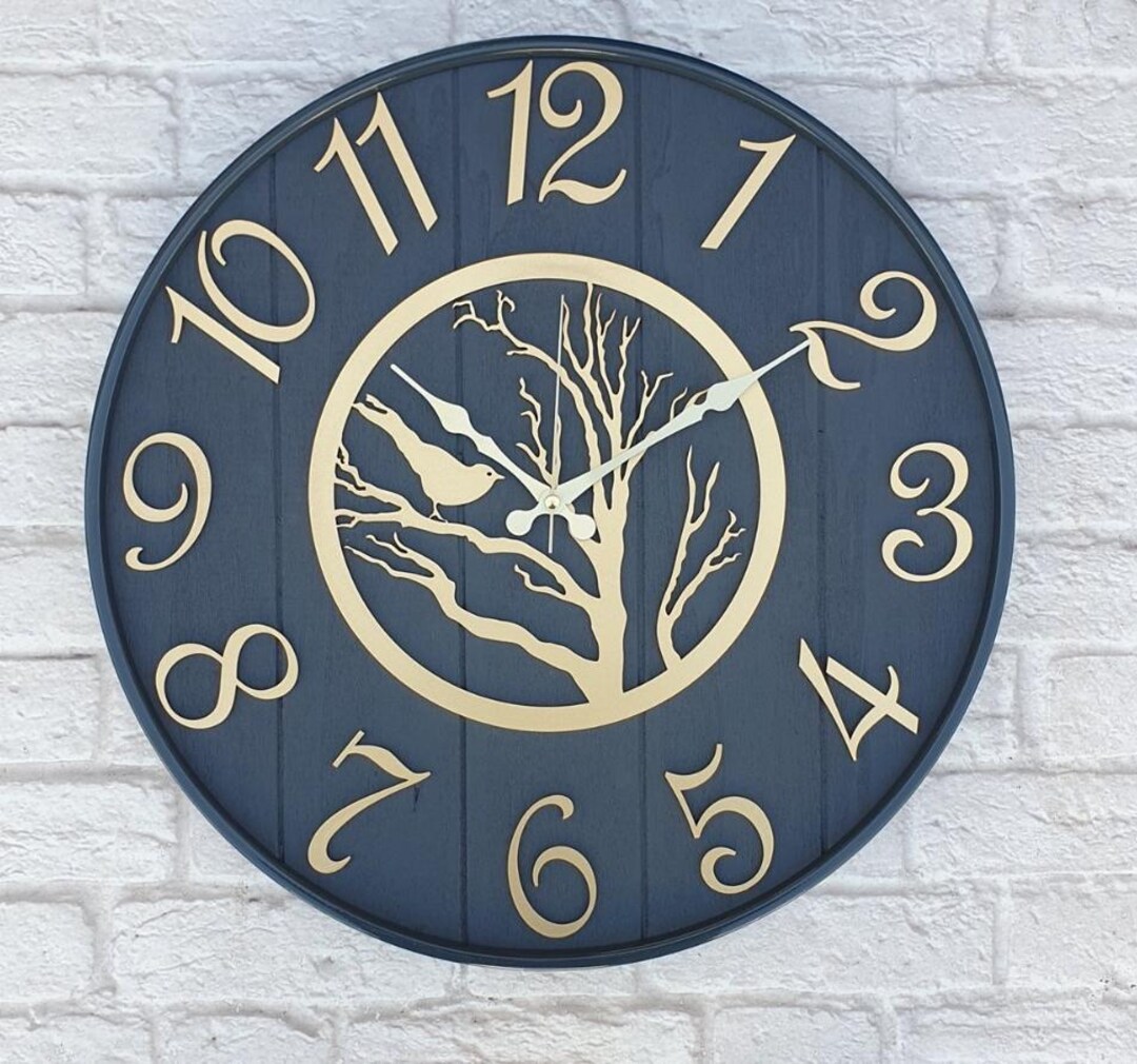 High Quality 20 Inch Wooden Wall Clock, Large Modern Clock, Silent Non ...