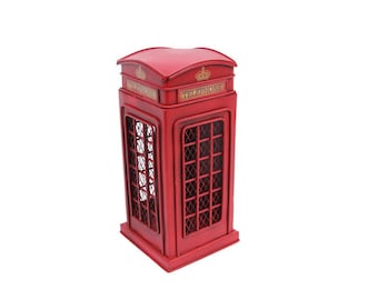 Decorative Metal London Telephone Booth with Piggy Bank, Piggy Bank For Your Saved, Also nice gift for your friend