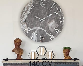 High Quality 20 inch Marble Pattern Wall Clock, Marble Large Modern Clock, Silent Non-Ticking, Oversized Wall Art Clocks