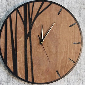 Rustic Natural Wood Wall Clock, Light Oak, Wooden Wall Decor, Wooden Wall Clock, Silent Wall Clock.