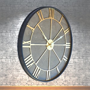 Metal Case Wall Clock, Marble pattern theme. You can use it as metal wall decoration, Rustic Wall Decor. (50 cm-20 &#39;&#39;)